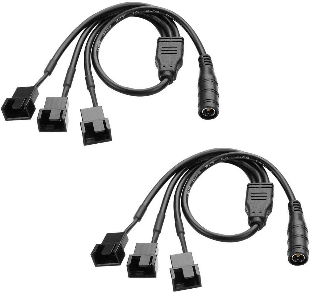 Naar 3 stuks 2510 vrouwelijke chassiskanaalventilator conversieverlengkabel 37 cm/14,5 inch (pak van 2) (1 tot 3)