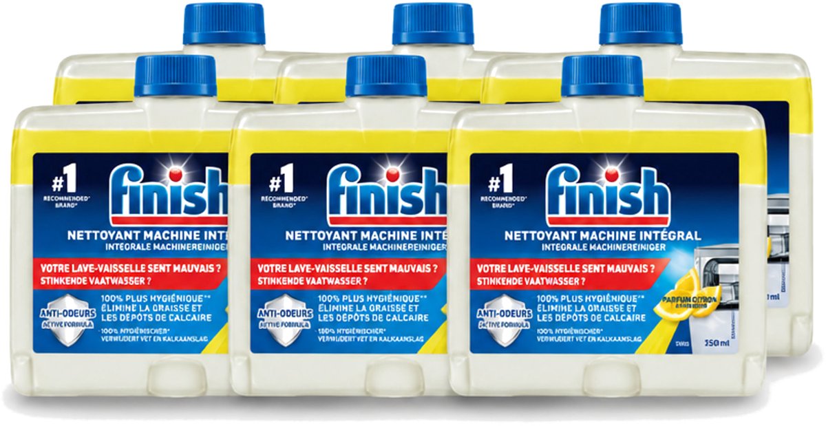 6 x Finish – Machinereiniger – Hygiene Lemon – 250 ml - Voordeelverpakking - 6 stuks