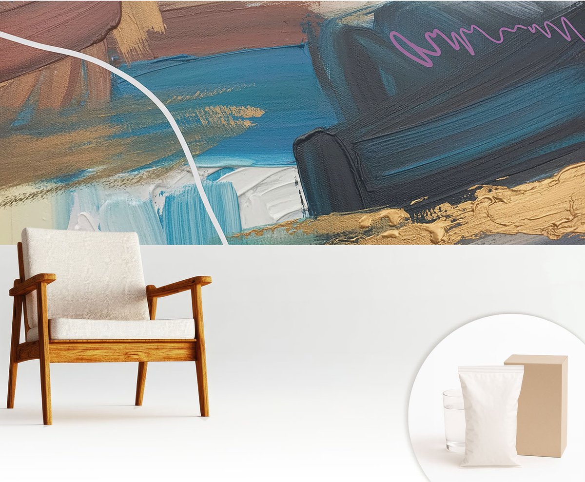 Wallfluent Fotobehang - Bruin Vliesbehang - 250x104 cm - Abstract Patroon Muurschildering - Slaapkamer behang Deel - Fotobehang Vlies - Slaapkamer behang
