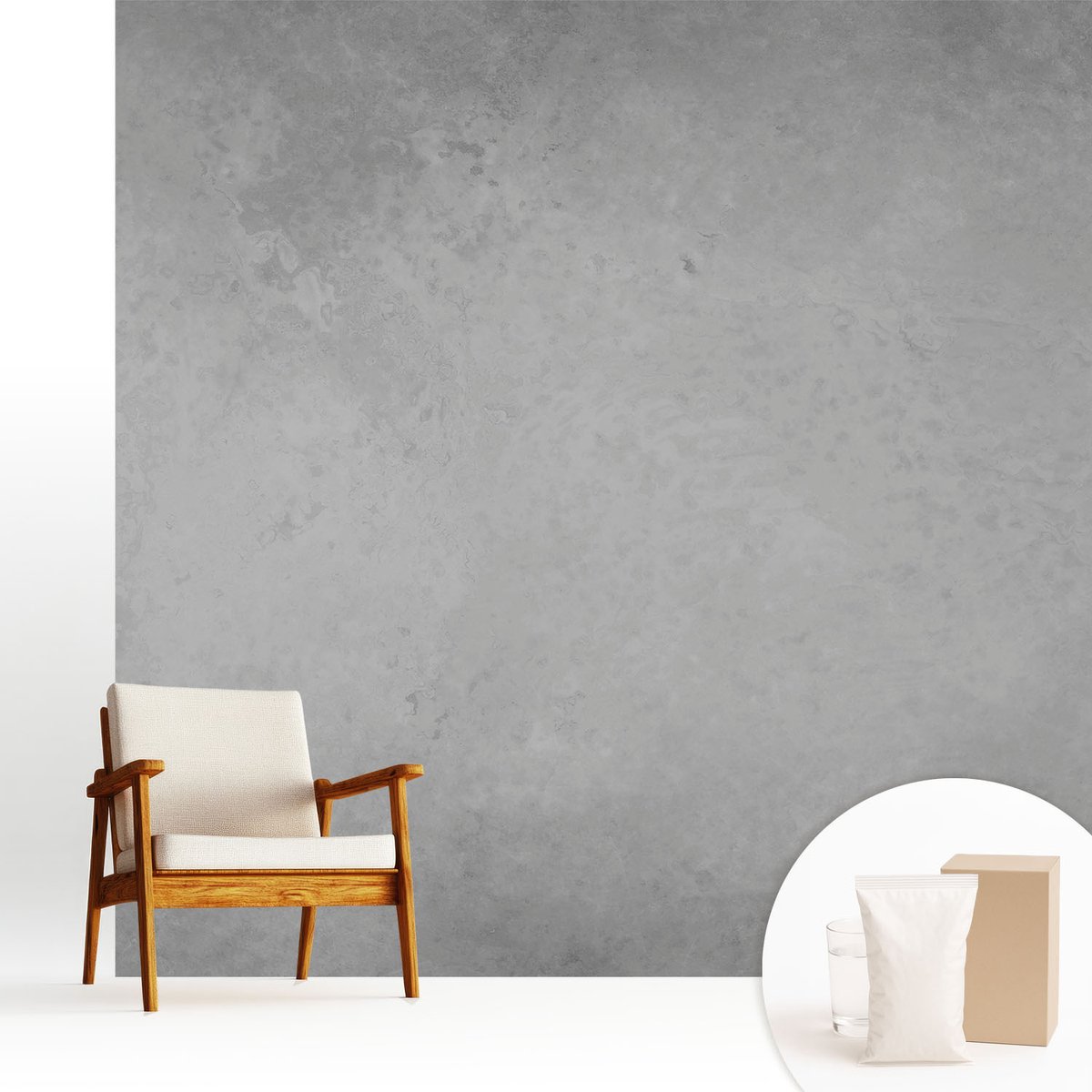 Wallfluent Fotobehang - Grijs Vliesbehang - 250x250 cm - Elegant Grijs Muurschildering - Gang behang Achtergronden En Patronen - Fotobehang Vlies - Gang behang