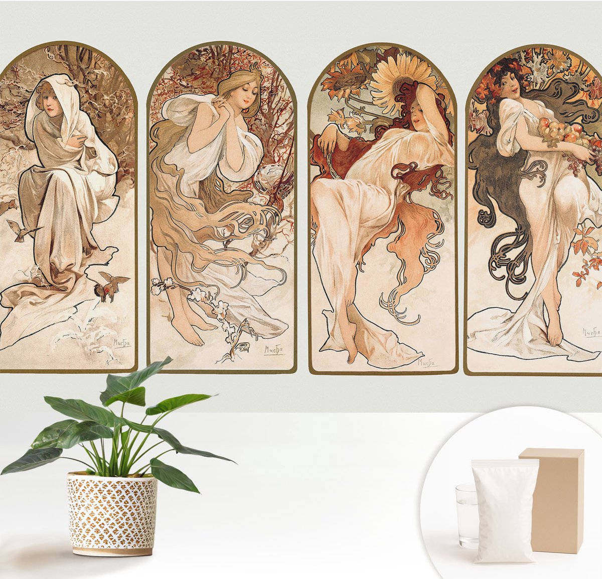 Wallfluent Fotobehang - Bruin Vliesbehang - 152x104 cm - Poriën Van Vrouwen Muurschildering - Slaapkamer behang Deel - Fotobehang Vlies - Slaapkamer behang