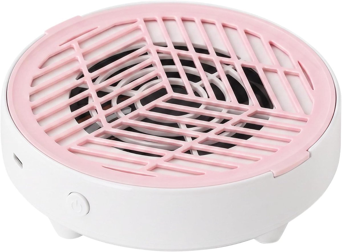 Nagelstofzuiger, 3000 rpm, manicure, oplaadbaar, stofverzamelaar, nagels, krachtig, professionele nagelstofzuiger, met 10 filters, roze