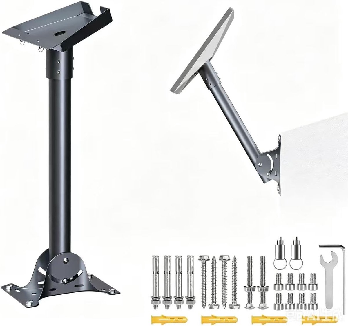 Gen 3-montage, verstelbaar wanddak, sterschakelstang, metalen kit, 180° draaibaar, weerbestendig, voor beton/houten muren, compatibel met Starlink Standard 4/4X/V3