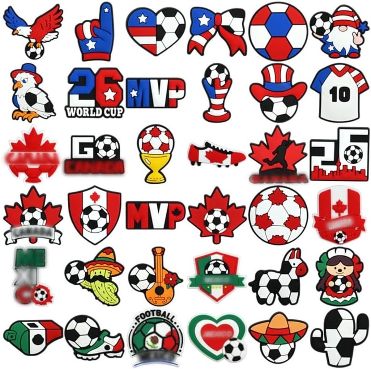 Bedels van pvc, voetbalschoenbedels, schoenbedels, schoenbedels, schoensteker, sportcharme schoendecoratie, voor jongeren, jongens en mannen