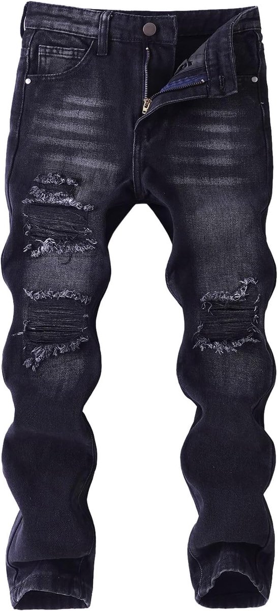 Modieuze jeans voor jongens, casual lange broek, comfortabel en rekbaar, streetwear-stijl, lente-herfstcollectie