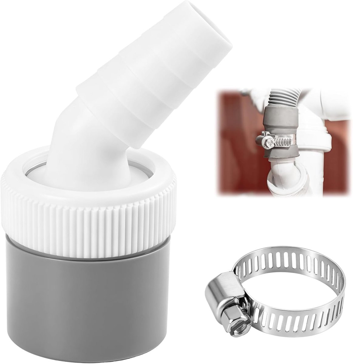 Wasmachine vaatwasser 40 mm, afvoerslangaansluiting wasgoed met ingang 19-24 mm en metalen klemklem 20-32 mm inbegrepen