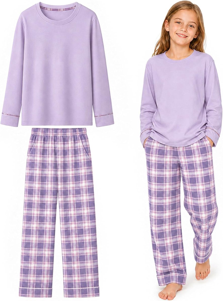 Pyjama's met lange mouwen voor kinderen, 7-16 jaar