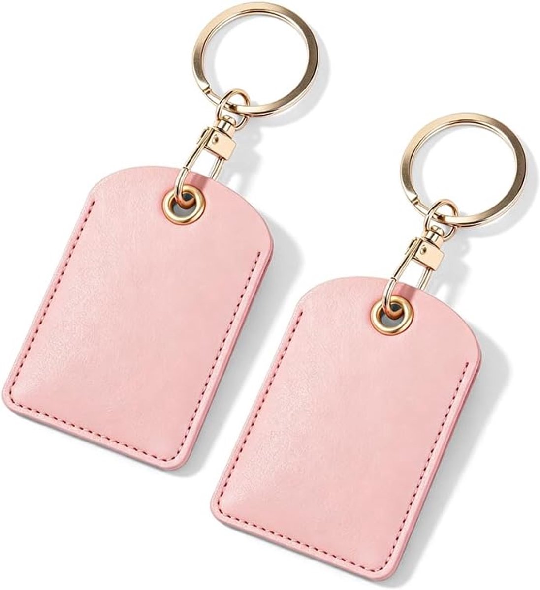 2 stuks lederen toegangscontrolekaart, Roze, Taille unique, geen