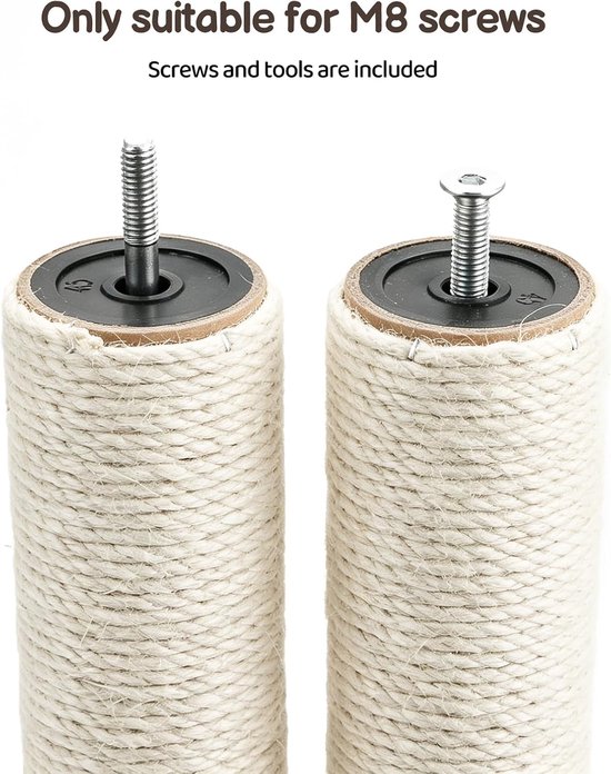 2 stuks krabpaal, reservestam, natuurlijke sisalstam, krabpaal — afbeelding 3