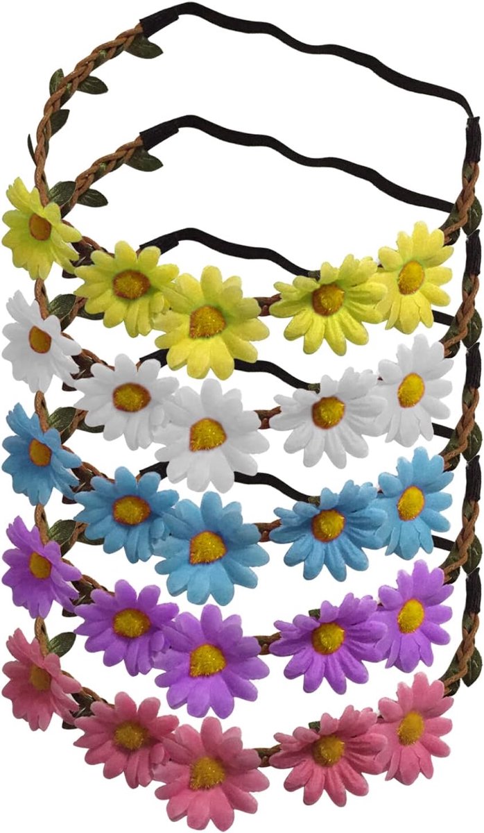 Banden hoofdbanden bloemen hoofdbanden kleurrijke hoofdbanden voor meisjes vrouwen madeliefjes kransen bruiloft tiara's