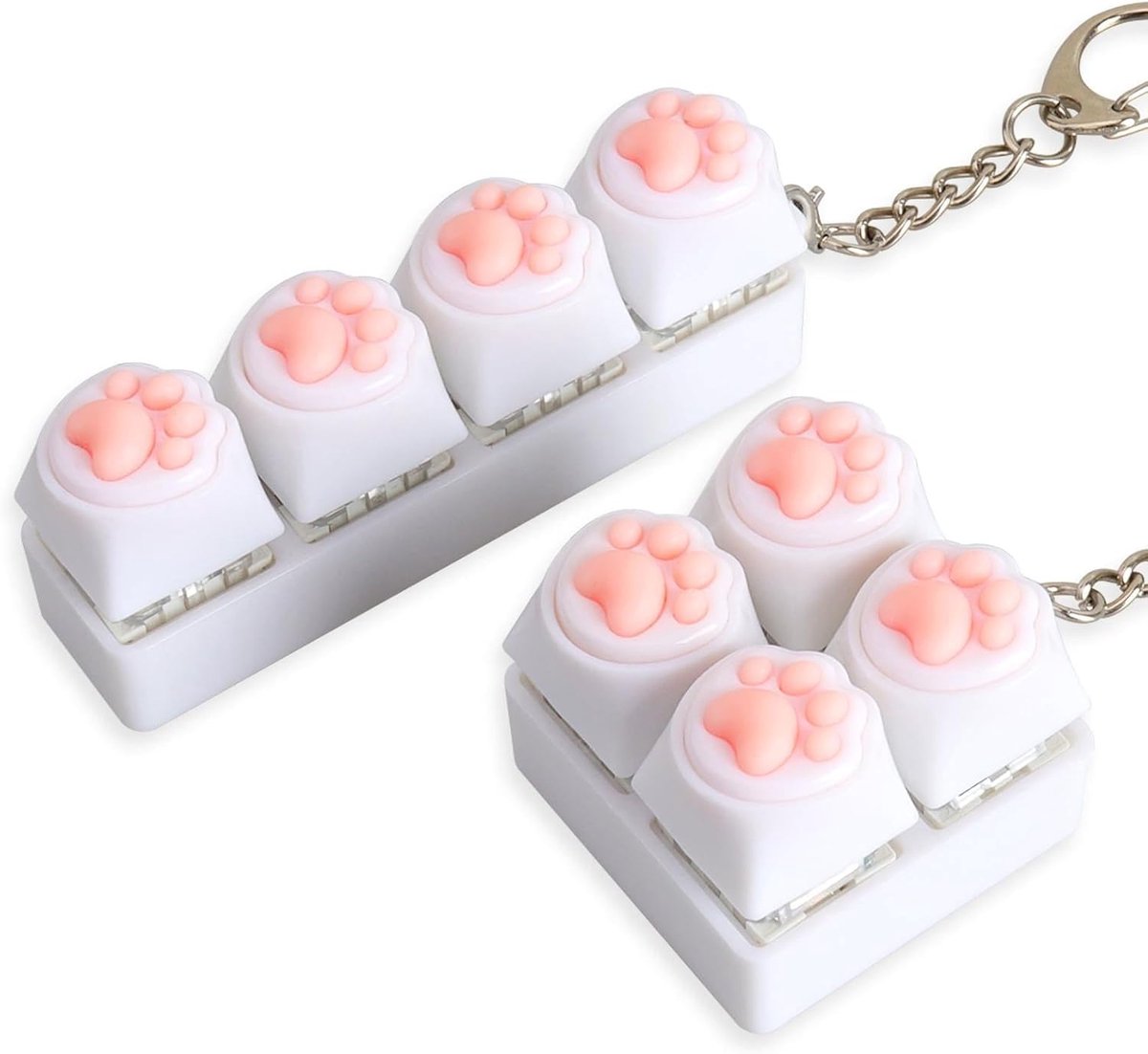 2 stuks toetsenbord fidget voor volwassenen, stressvermindering, sleutelhanger met mechanische klikken, tactiele fidget-tool voor mannen en vrouwen