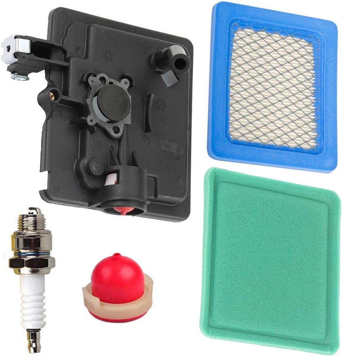 Primer Bulb Platte Luchtfiltercartridge Voorfilter Bougie met 795259 Luchtreiniger Primer Basis Compatibel met Briggs & Stratton 792040 691753 496116 Grasmaaier