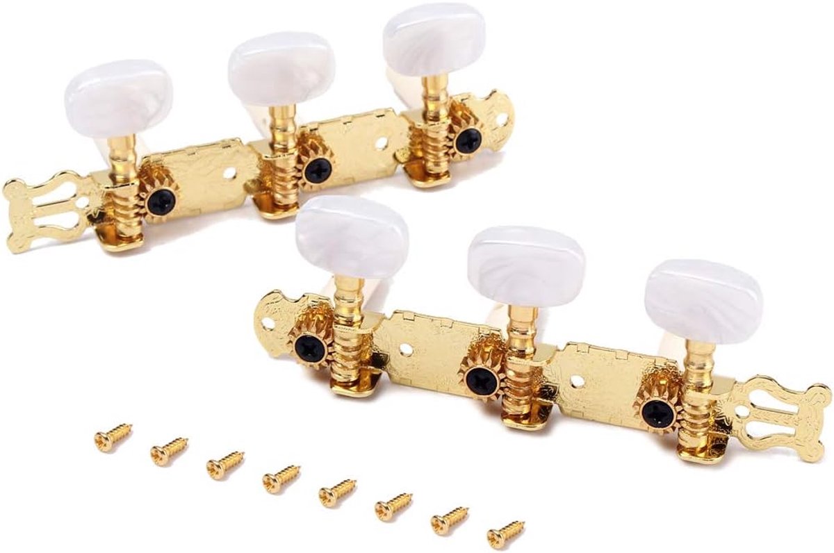 2 Stuks Vergulde Klassieke Gitaar Stemmechaniek Voor Klassieke Gitaar Geweldig voor het Stemmen van Gitaren