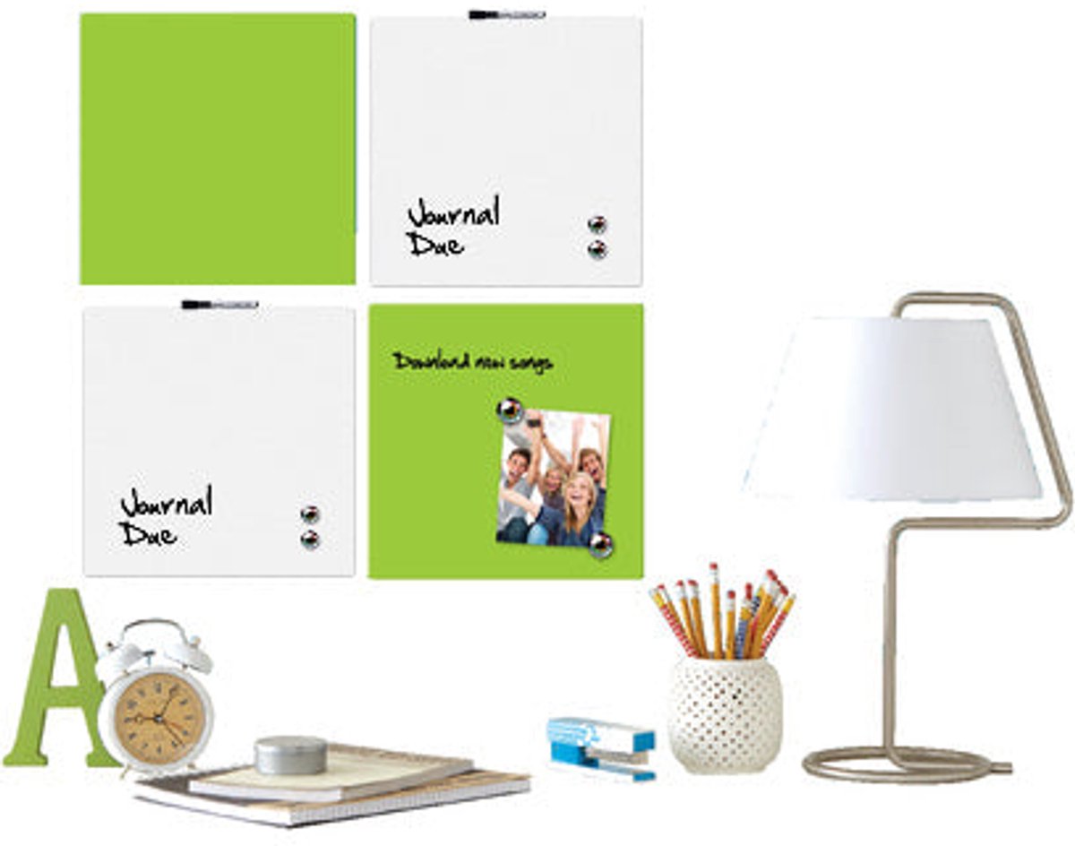 Whiteboarden quartet groen/wit (set van 4 stuks)