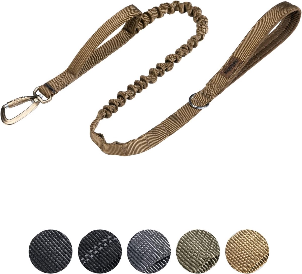 EXCELLENT ELITE SPANKER Military Leash Dog Tactical Space Aluminum Hook Clips Bungee Dog Leash Tactical Dog Leash - ShopVlot