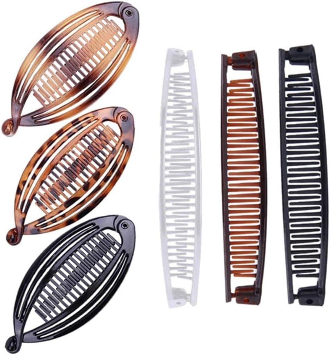 6 Pieces Banana Hairpins Banana Hair Clips Hair Comb Ponytail for Medium Thick Hair for Women Girls Ponytail Claw - ShopVlot