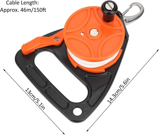 Dive Line Reel with Handle Map Position PP Rope Combination Diving Equipment (150ft) (Orange) - ShopVlot — afbeelding 3