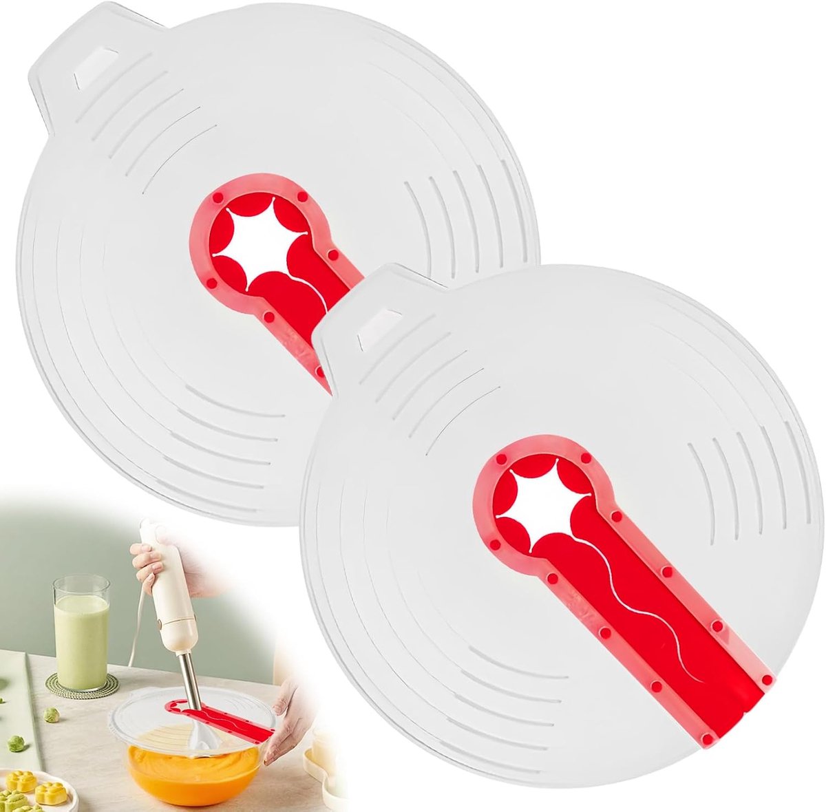 Splashguard voor mengkom 31 x 34 cm - silicone deksel - universeel gebruik - ideaal voor het kloppen van eieren - ShopVlot
