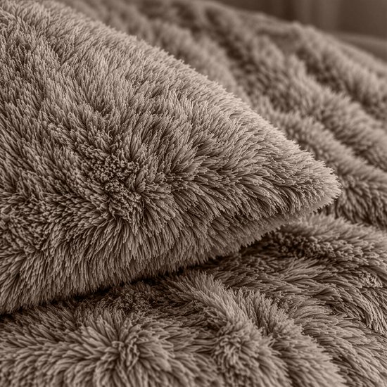 Dekbedovertrek Teddy Pluche Long Hair - Brown - Dekbedovertrek 140x200/220cm - 100% Teddy Pluche - Eenpersoons dekbedovertrekken - 140x220cm - Teddy Dekbedovertrek - Fluffy Dekbedovertrek - Effen Dekbedovertrek — afbeelding 2