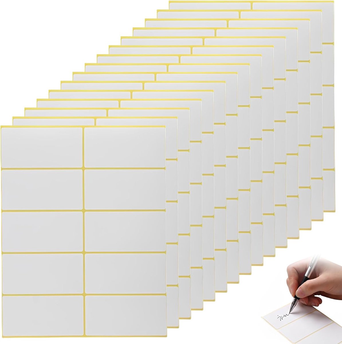 300 zelfklevende etiketten, 38 x 76 mm, wit papier, rechthoekig, voor markering, organisatie en prijzen, 2 - ShopVlot