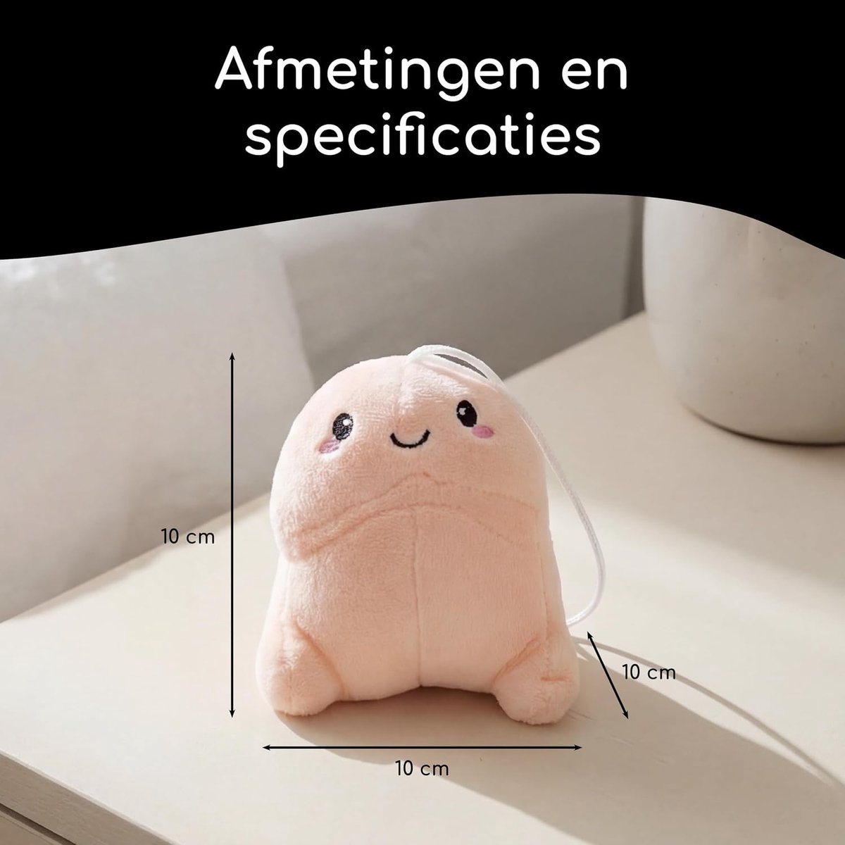 Penispluche van 10 cm, grappig cadeau voor volwassenen