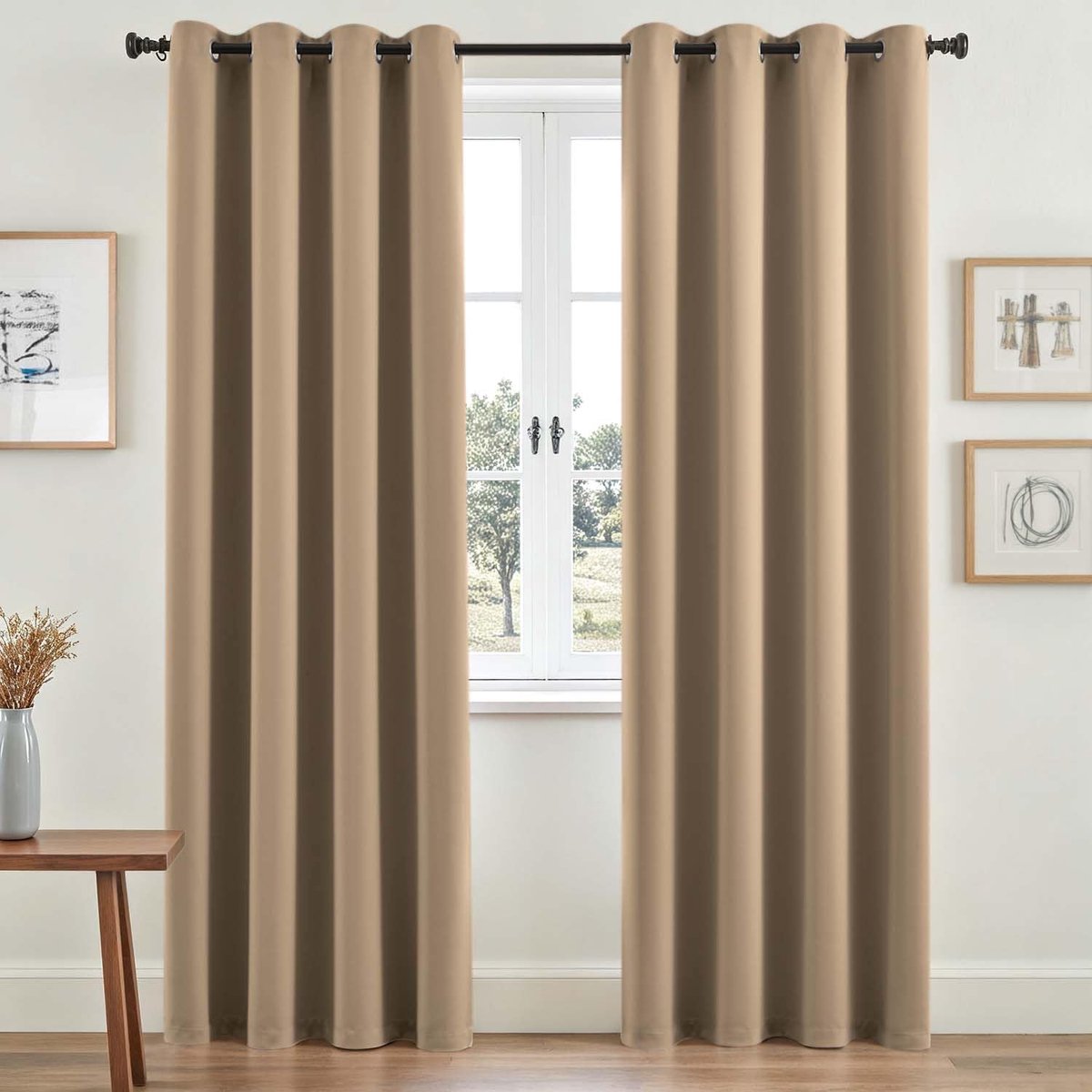 Gordijnen met ogen, ondoorzichtig, modern, 220 x 140 cm (h x b), set