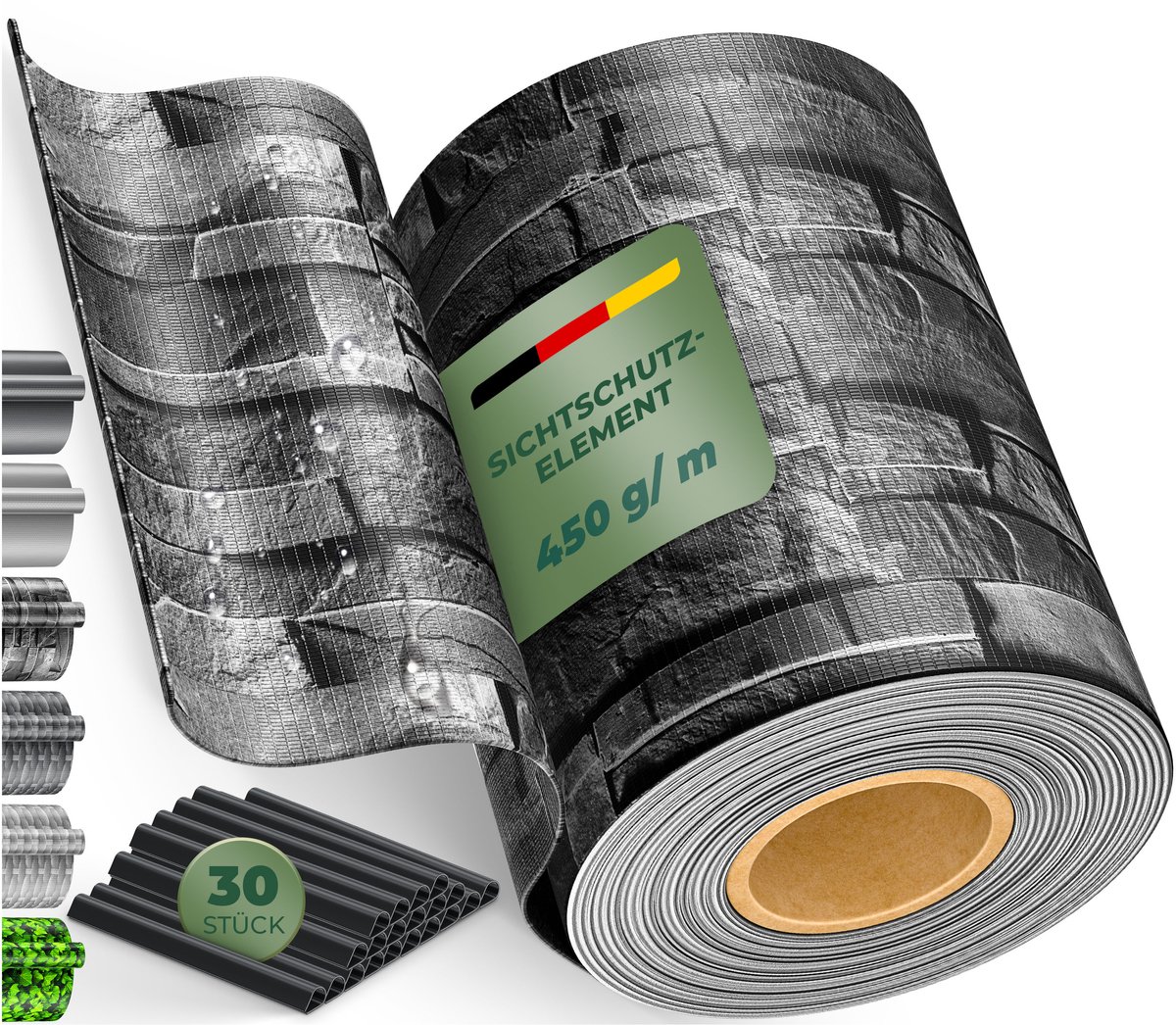 KESSER® PVC Privacystroken - Zichtbescherming voor dubbelstaafmat - Weerbestendig - 35 m x 19 cm - Antraciet