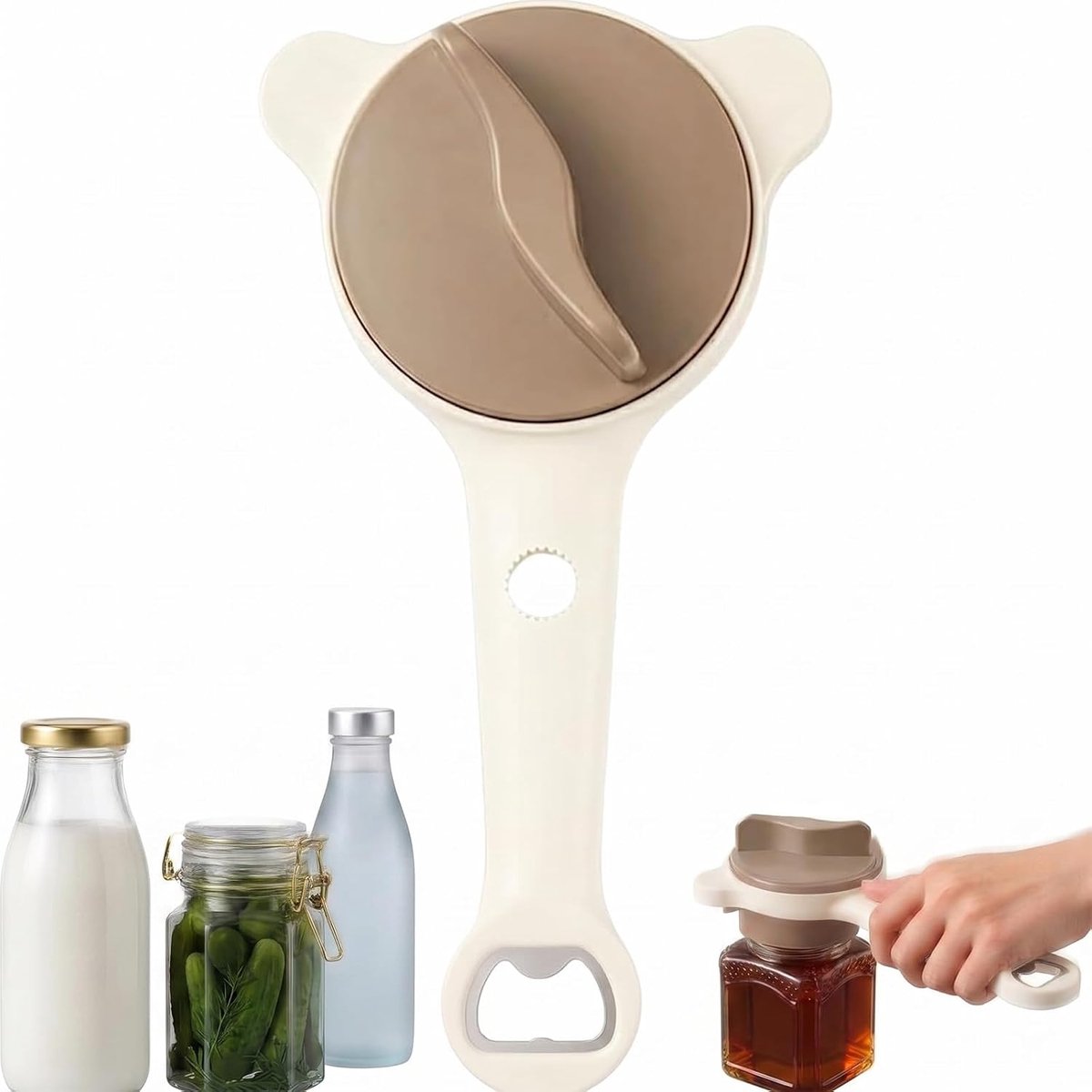 flesopener 2,5-9 cm - ABS en roestvrij staal - antislip tanden - ideaal voor thuis en horeca - ShopVlot