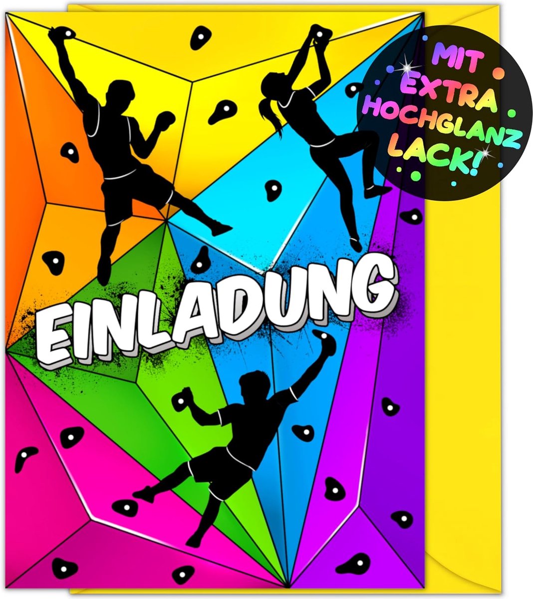 SnelShoppen - Bouldering Uitnodigingen voor Jongens en Meisjes - 12 Stuks met Enveloppen - Perfect voor Kinderfeestjes, Klimparken en Avontuurlijke Fe