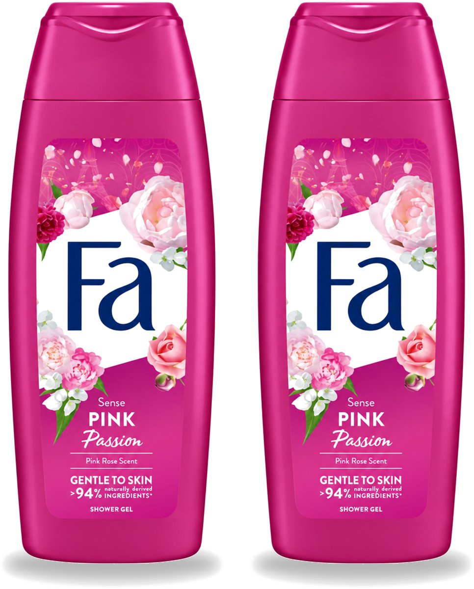 2 x Fa - Pink Passion - Douchegel - Roze Roos - 250 ml - Voordeelverpakking - 2 stuks