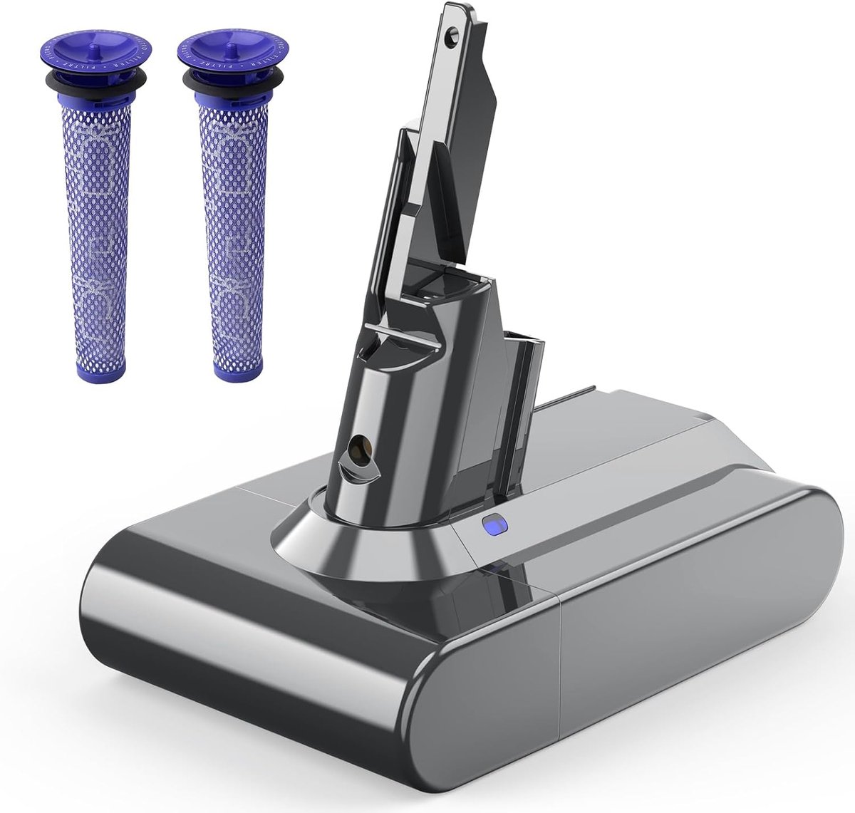 6000 mAh/6.0Ah V7 Batterij, Vervangende Batterij voor Dyson V7 SV11 Animal Fluffy Absolute Trigger Motorhead Pro Auto + Boot Stofzuiger 6.0Ah Batterij met 2 Filters