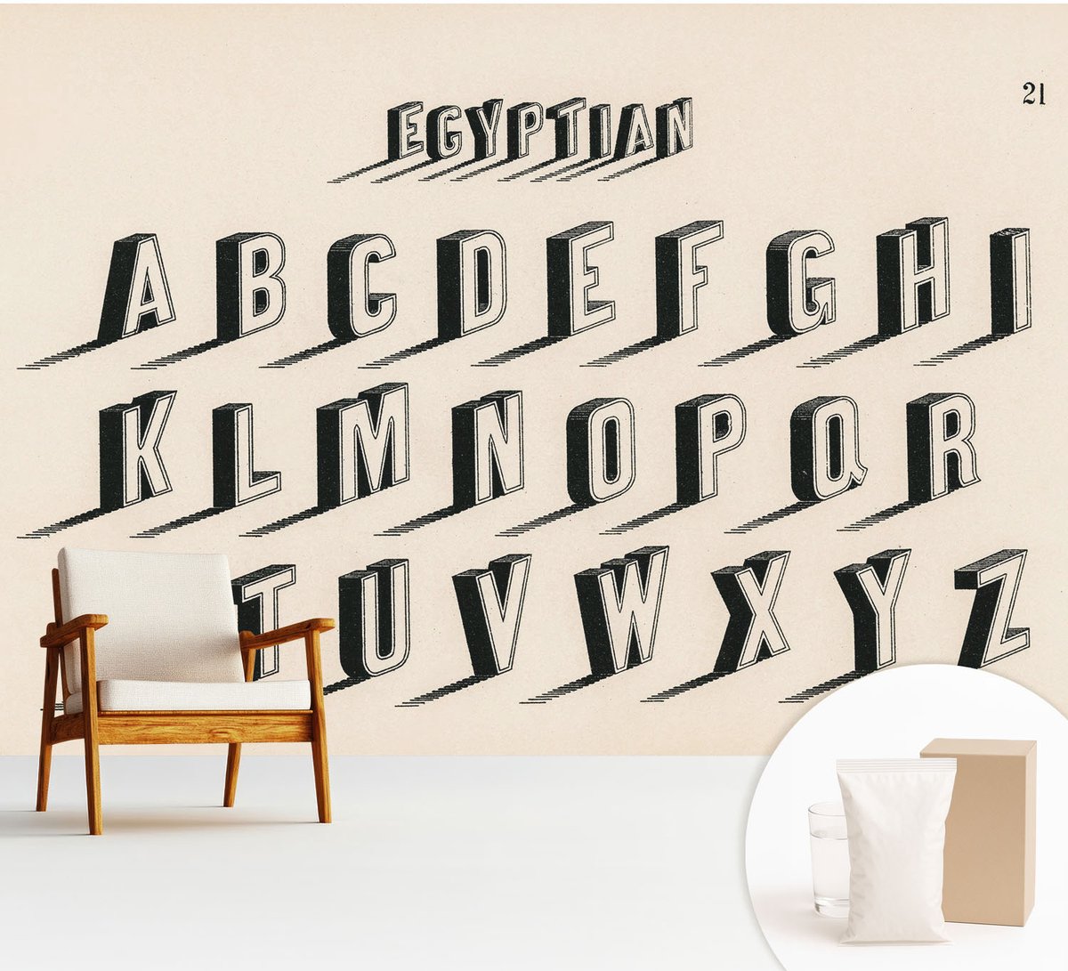 Wallfluent Fotobehang - Wit Vliesbehang - 312x219 cm - Vintage Sfeer Fotobehang Vlies - Hal behang Teksten - Muurschildering - Woonkamer behang