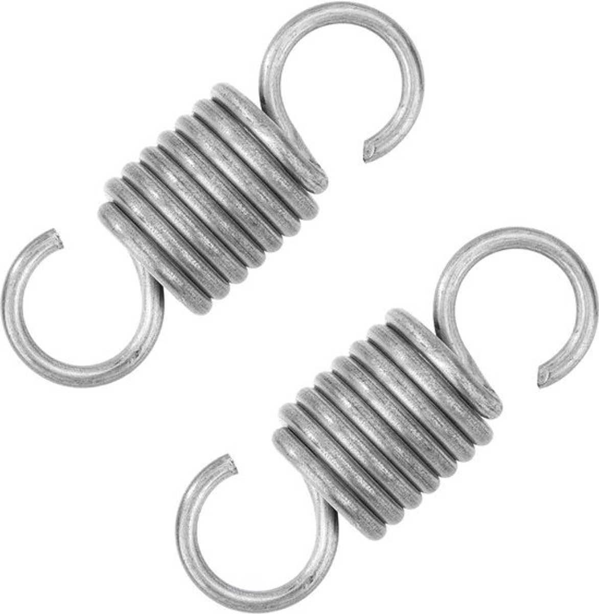 2x set trekveren - 50mm RVS - Met dubbele haak - Sterke spanveren - 17,9kg