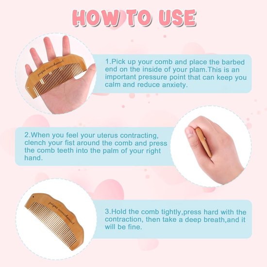 birth comb,weëenkam,birth comb,wooden comb - ShopVlot — afbeelding 4