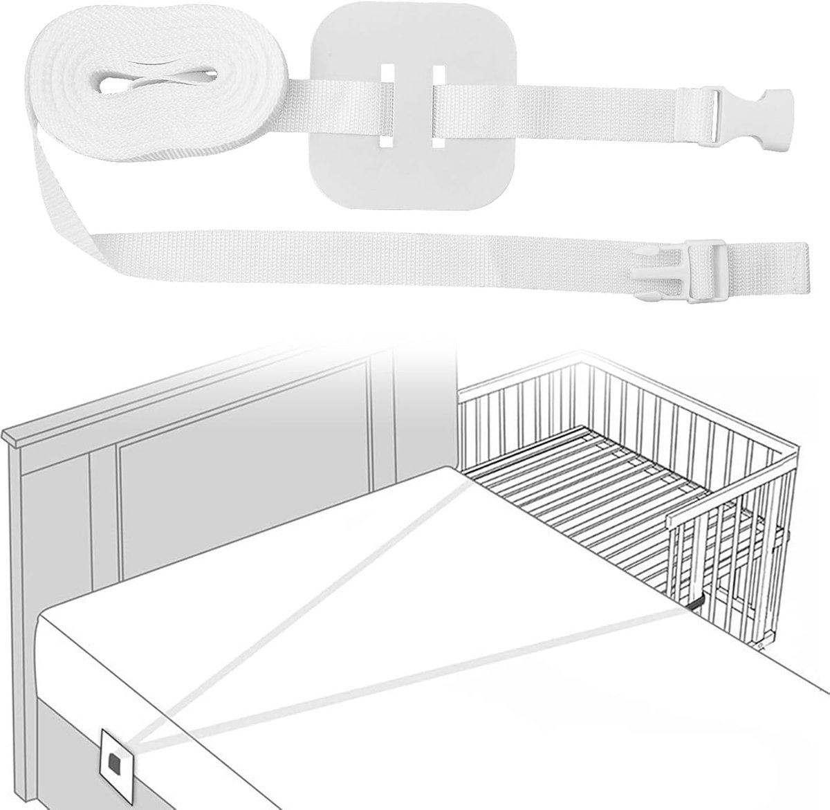 Belt voor kinderbed 8 m - verstelbaar - bevestiging boxspringbed - optimale veiligheid - ShopVlot