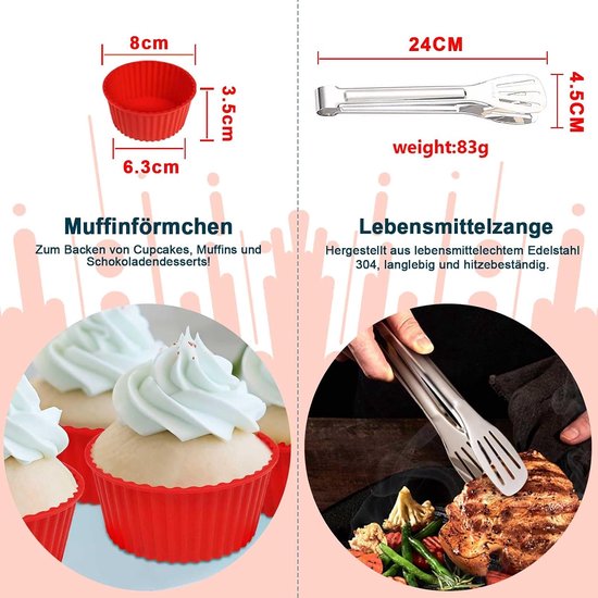 Accessoireset voor Philips 2000 Series 4,2L (NA229/00), Russell Hobbs L 4L, Ninja 4,7L AF110EU, herbruikbare Airfryer siliconen vorm heteluchtfriteuse accessoires — afbeelding 3