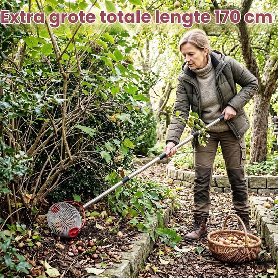 Notenraper - Fruitverzamelaar Plukker - Noten Verzamelaar - Eikelraper - Golfbalverzamelaar - Uitschuifbare Handgreep - Notenverzamelaar - Noten Verzamelaar - Tuingereedschap - Tuingereedschap - rood — afbeelding 5