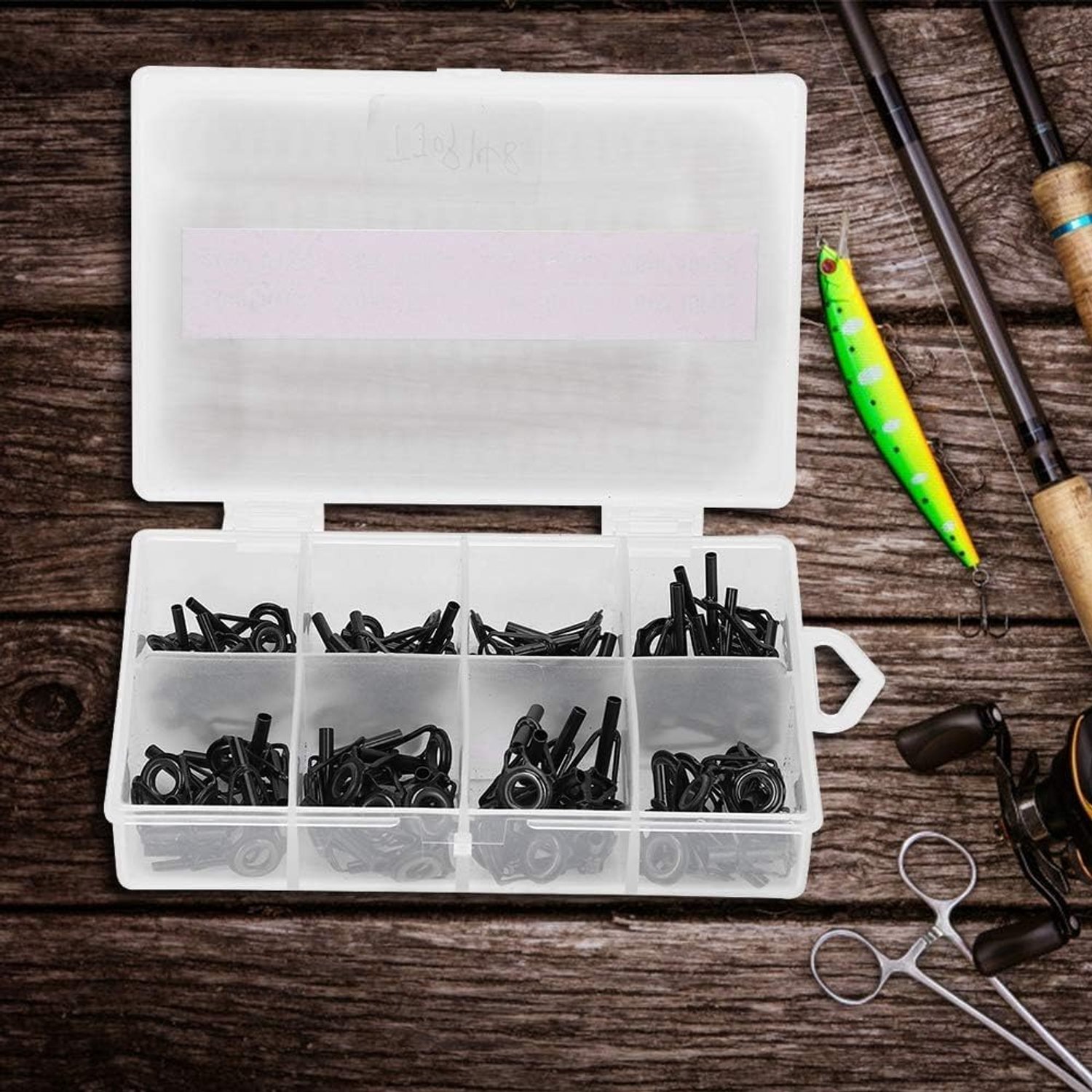 Hengelgeleider set 80 stuks 8 maten vislijn geleideogen ringen tip top reparatieset voor visaccessoires