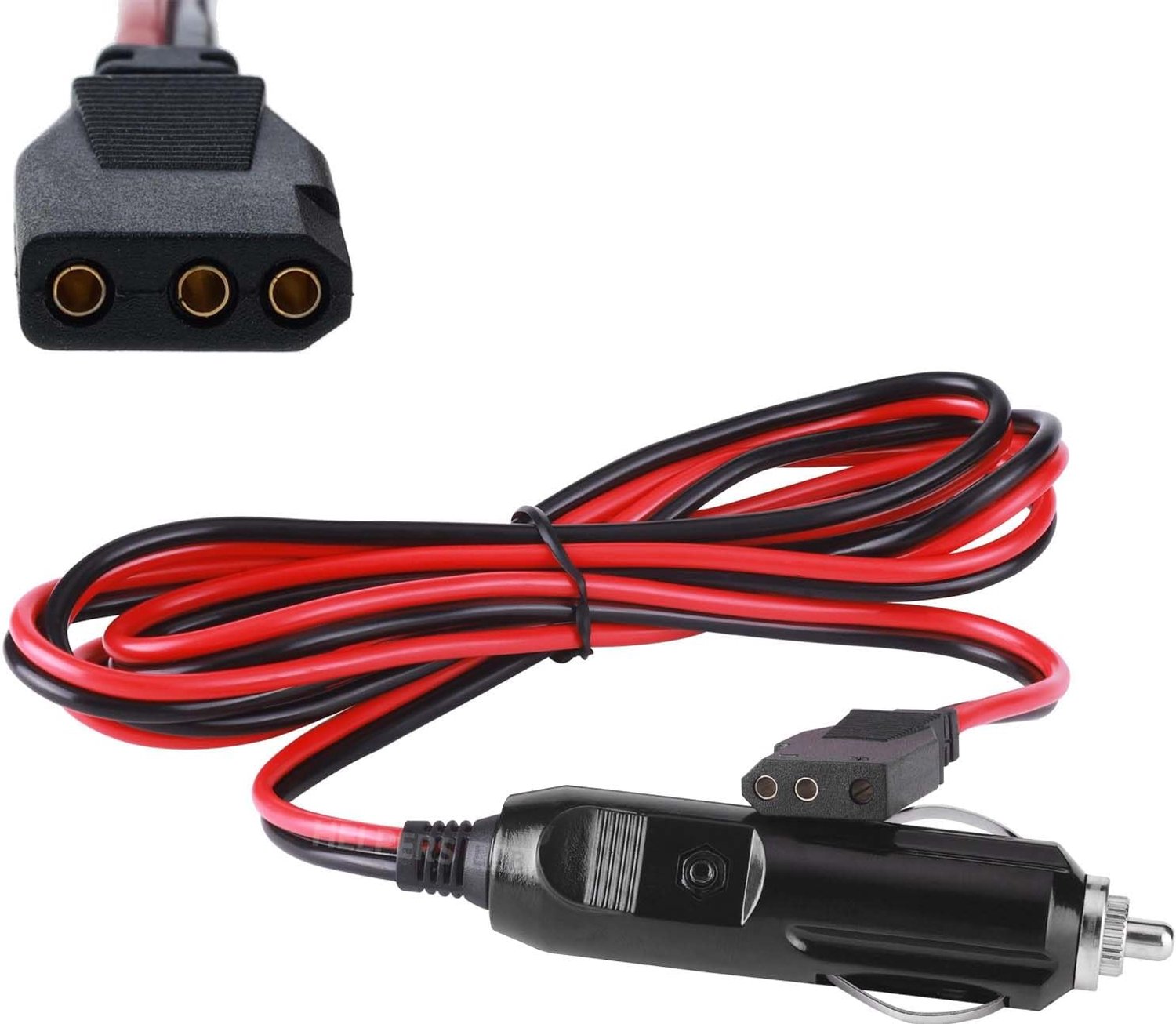 Autolader CB PIN, 3-polig, 12 V, robuuste sigarettenaansteker, 16 gauge, met 3-polige stekker voor CB-radio's, ham, cobra, uniden, Galaxy Midland President MC Kinley Walker