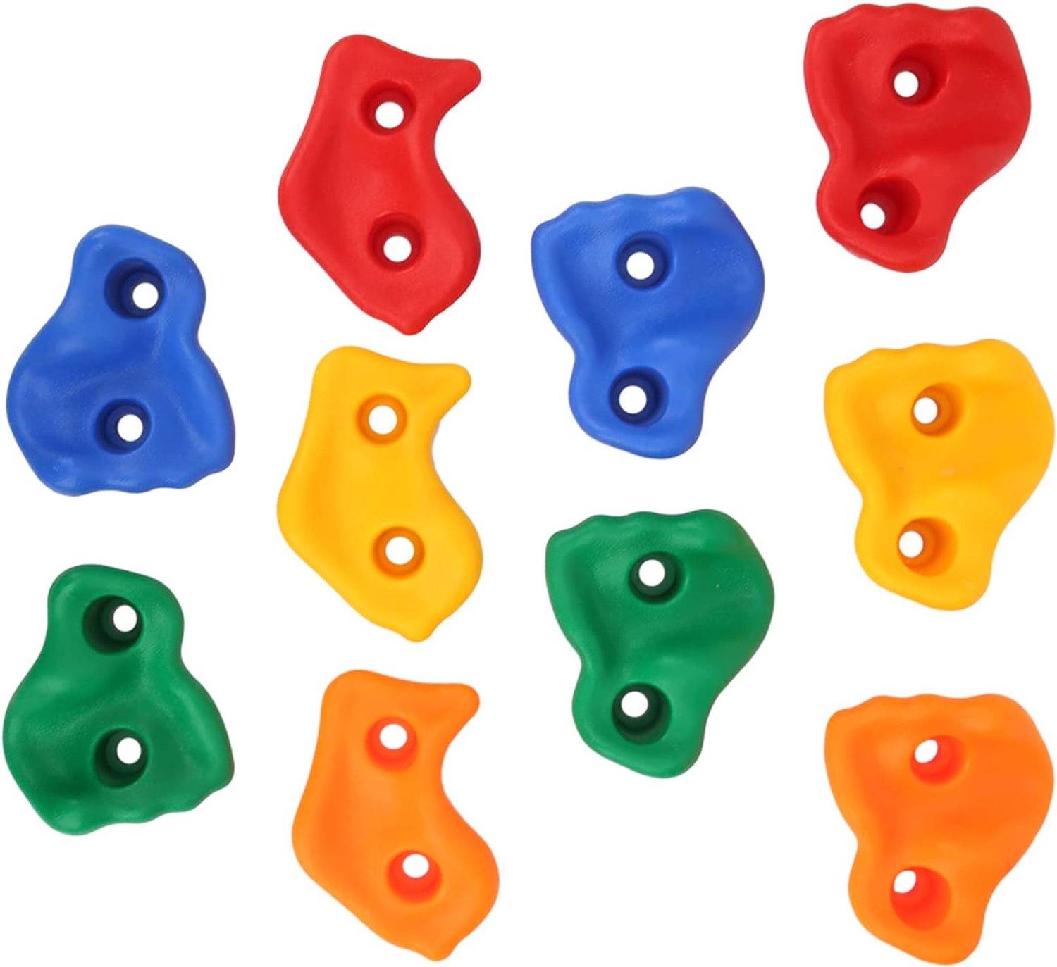 Kleurrijke Plastic Klimrotsen voor Kinderen, Gestructureerd Oppervlak voor binnen- en Buitenspeeltoestellen, Set van 10 Stuks
