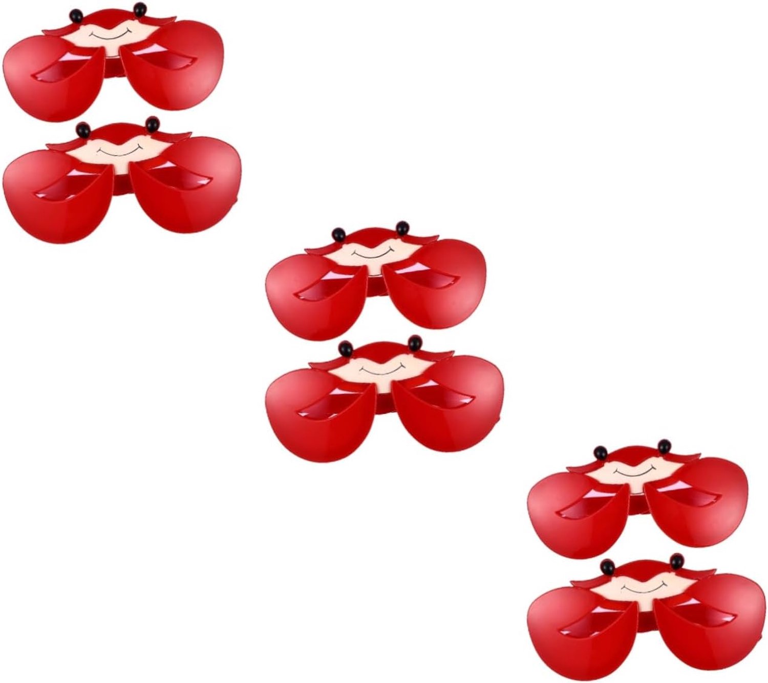 6 Stuks Krab Glazen Hawaiiaanse Zonnebril Mooie Rekwisieten Voor Fotohokjes Krab Bril Tropische Photobooth Rekwisieten Strandfeest Bril Strand Cadeau Deksel Tekenfilm Plastic Rood Parliky