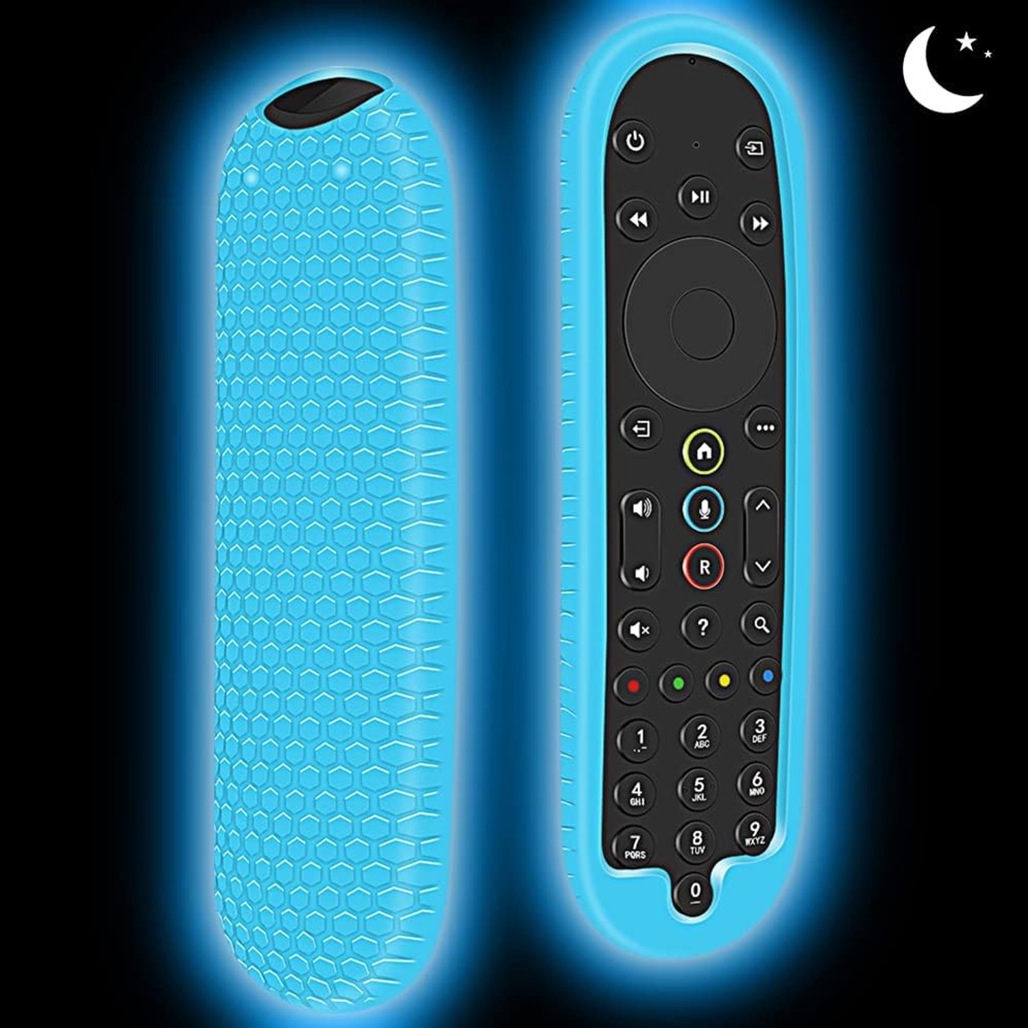Beschermhoes voor Sky Q afstandsbediening EC302 afstandsbedieningen Smart TV Remote Control Anti-Slip Schokbestendig Cover Case Hoes voor Sky Q 2021 Nieuwst Bluetooth Voice Afstandsbediening (Glow Blue)