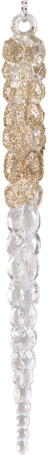 Kersthanger Ijspegel 2 stuks - Champagne/Goud