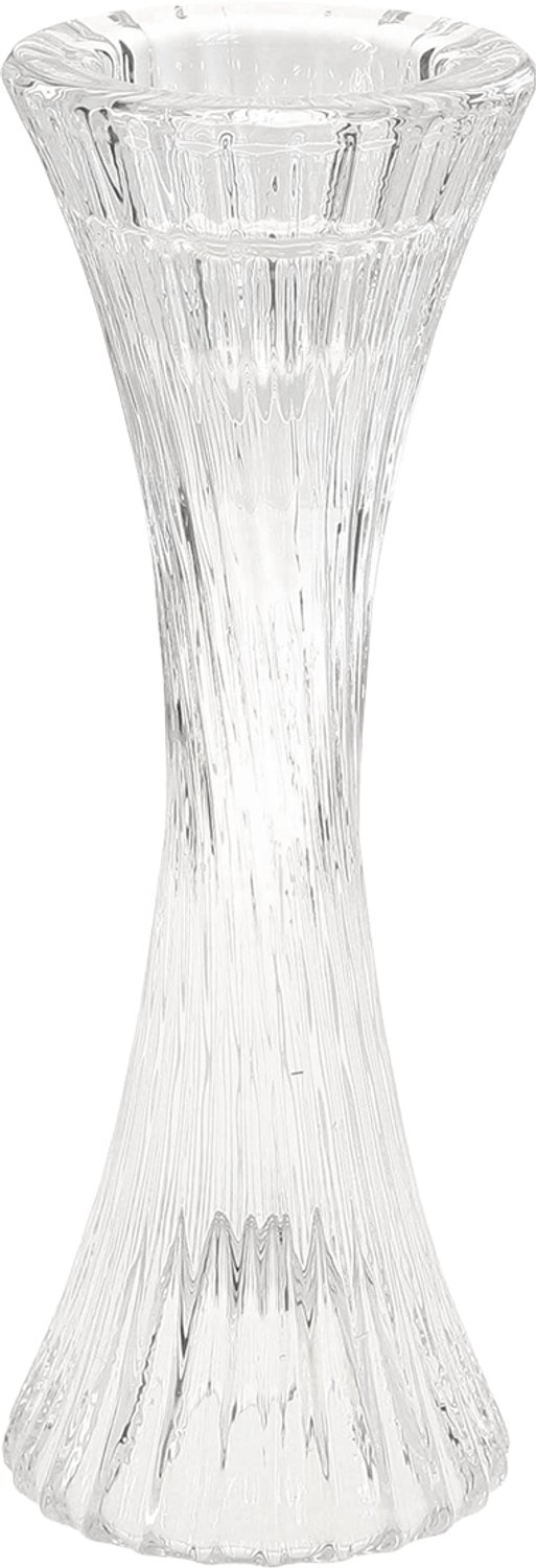 Kaarsenhouder glas helder stok kaarshouder groeven H20cm 2 stuks
