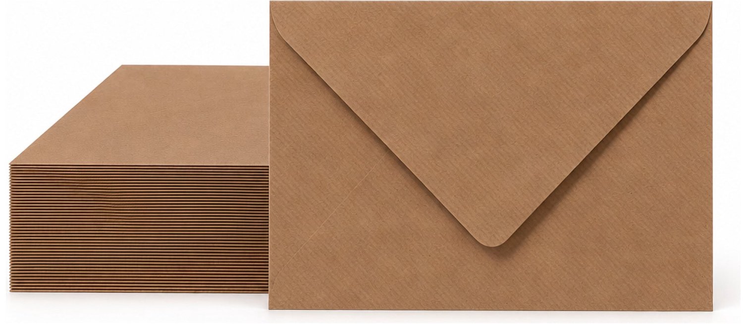 Enveloppen Kraftbruin 15.6x22 cm - 100 stuks - 120 gram - Kraft Enveloppen A5 - Wenskaart Envelop
