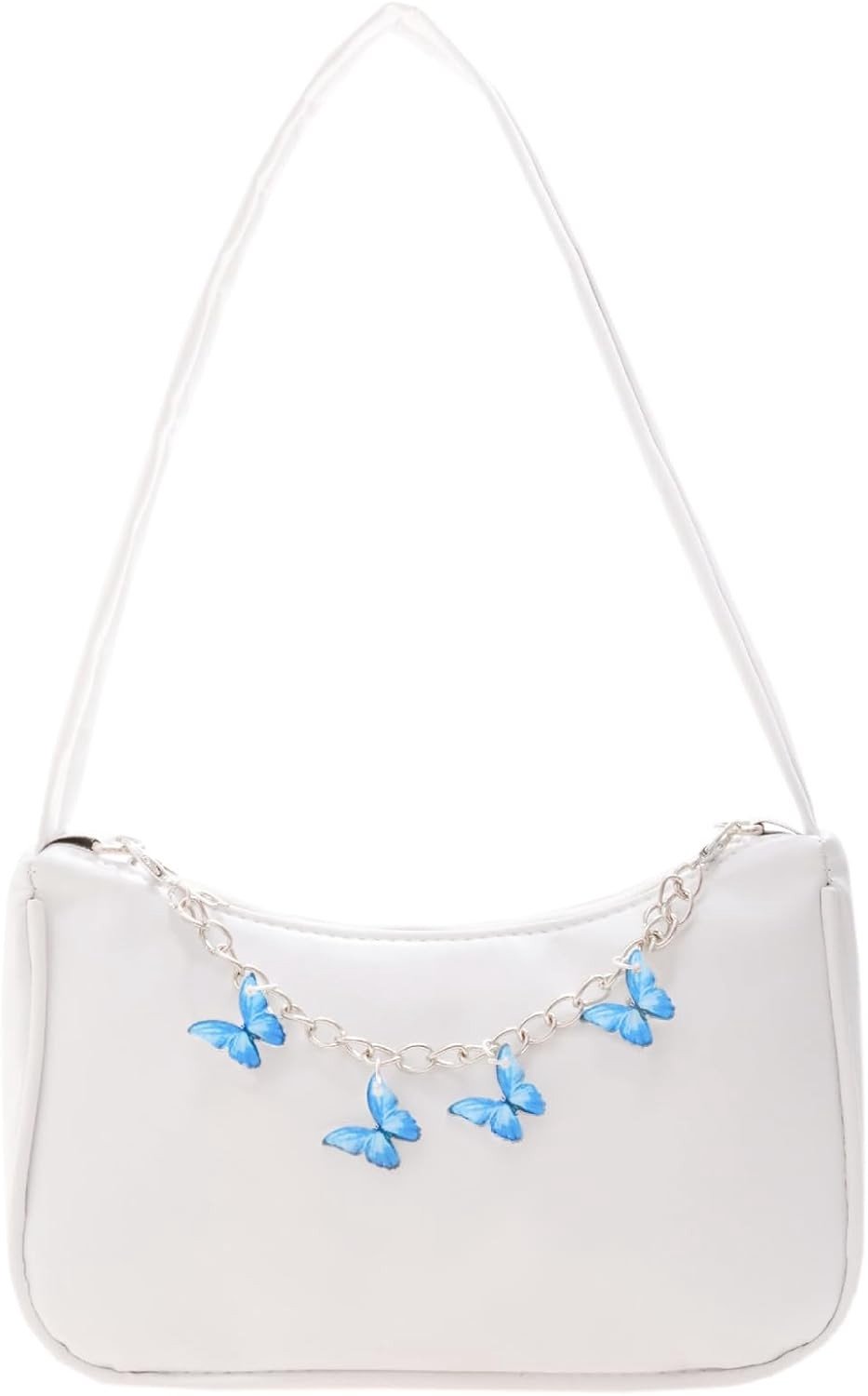 Stijlvolle kleine schoudertas met vlinderketting van PU-leer voor tienermeisjes en vrouwen, casual en modieus ontwerp, perfect voor dagelijks gebruik