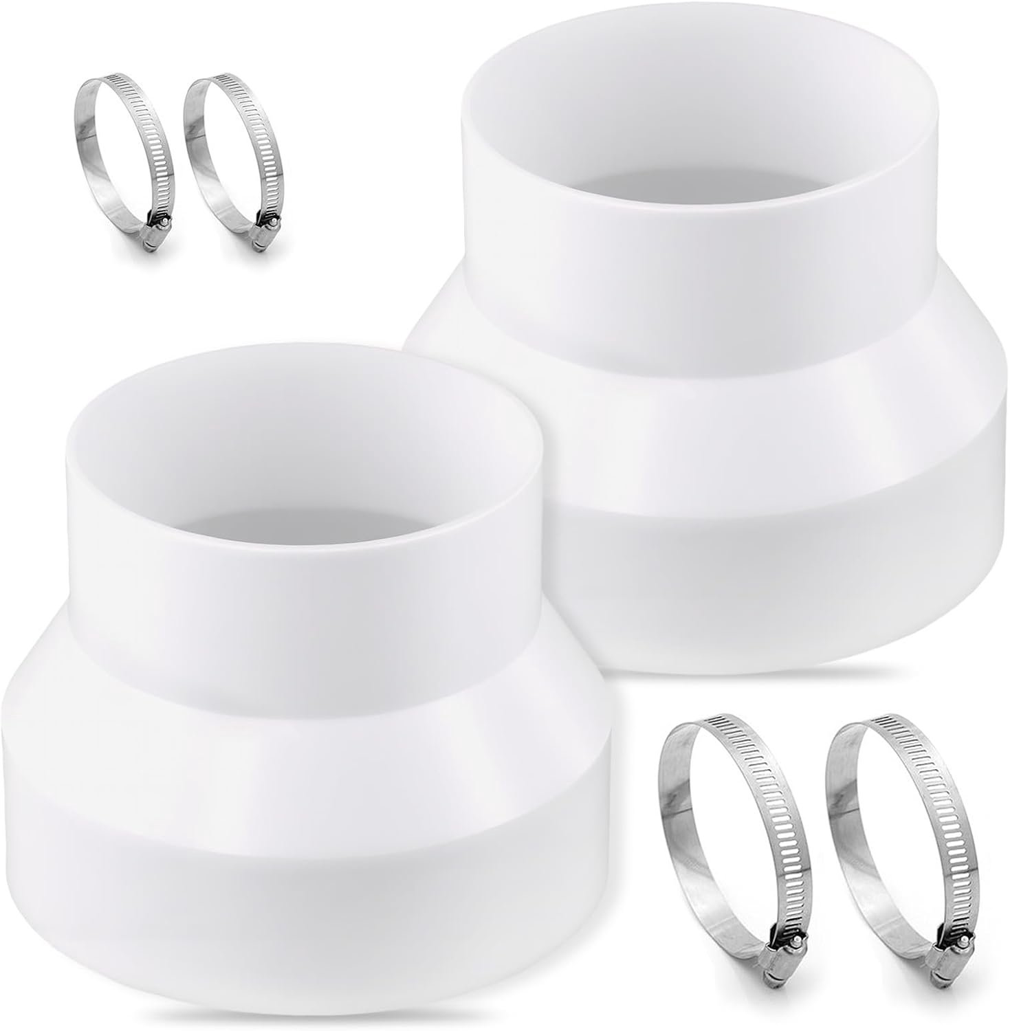 2 stuks afvoerslangadapter 150 mm naar 100 mm