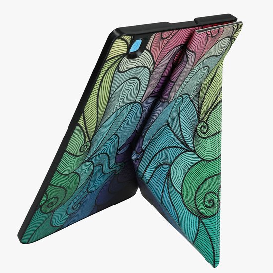 kwmobile e-reader hoesje geschikt voor Kobo Aura ONE hoes - Ereader flip case met standaard - E reader cover van kunstleer - In roze / blauw / groen — afbeelding 5