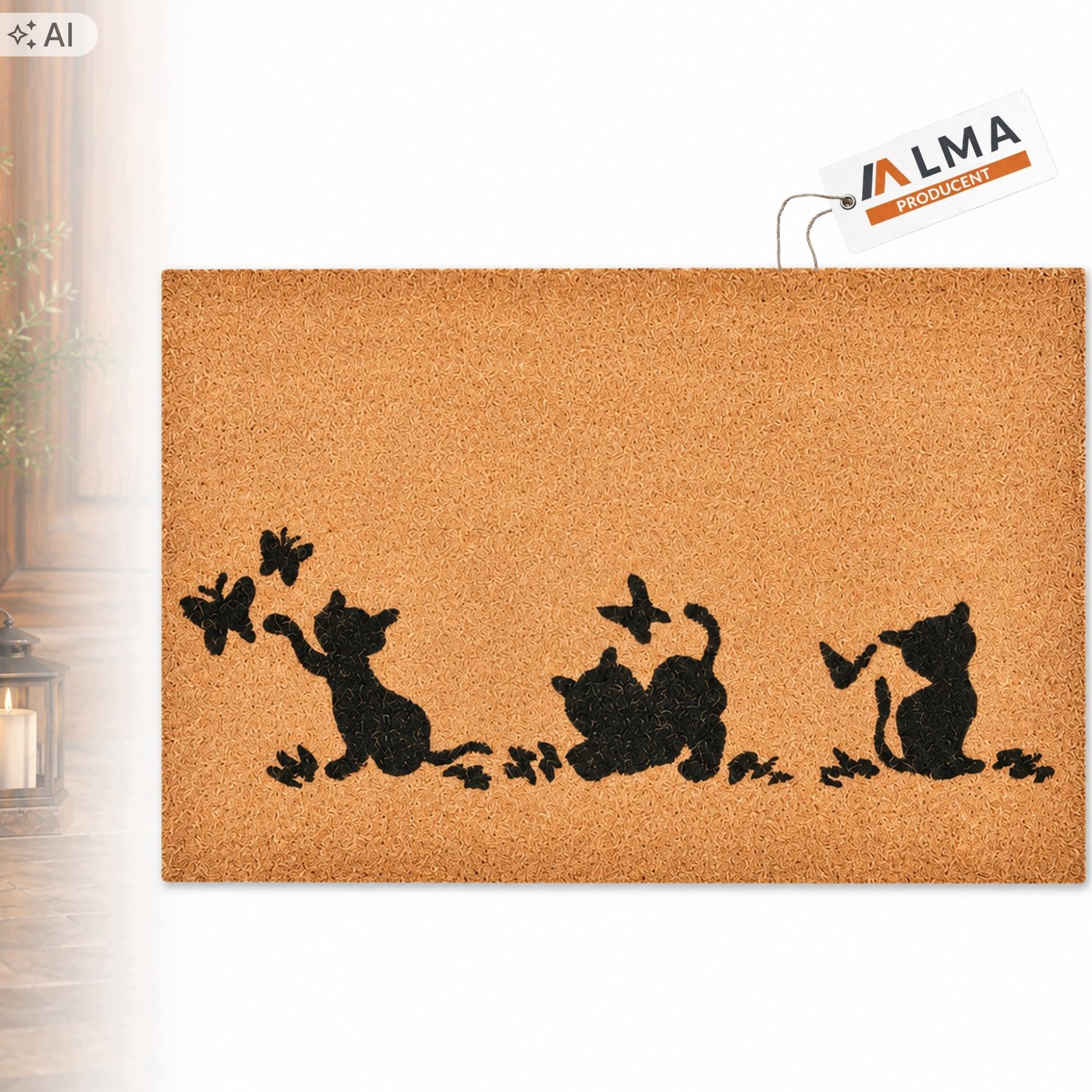 Kokosmat Deurmat 40x60 cm - Natuurlijke Vezels, Rubberen Onderkant