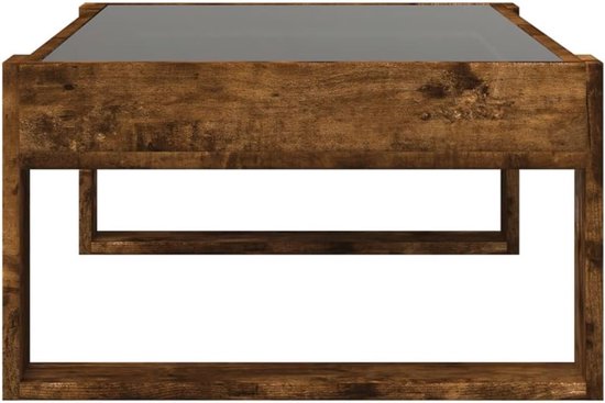 Bijzettafel, smal, kleine bijzettafel, outdoor, salontafel, kleine telefoontafel, salontafel met infinity-led, rookeiken, 90 x 53 x 30 cm, voor woonkamer, slaapkamer, keuken, tuin — afbeelding 5